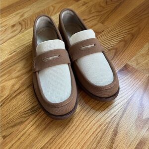 Rothy's Tan and Cream Loafers